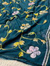 Semi Chiffon Brush Paint Saree with Unstitched Blouse Piece