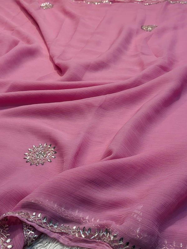 Luxury Georgette Chiffon Saree with Soft Flow & Elegant Drape