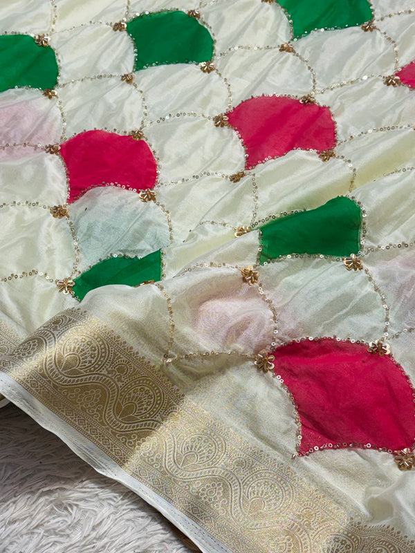 Elegant Chinon Saree