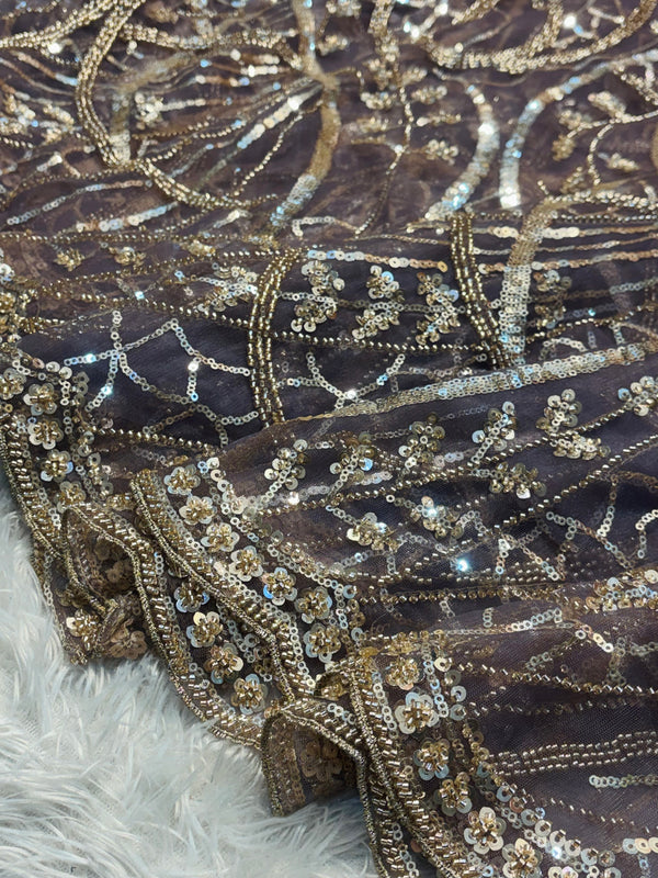 Elegant Net Saree with Ready-Made Blouse – Designer Party Wear Net Saree for Women