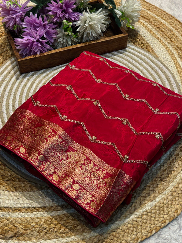 Elegant H.O Silk Saree with Rich Pallu & Designer Blouse