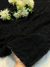 Elegant Black Georgette Saree with Subtle Sequin Detailing