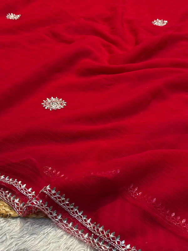 Luxury Georgette Chiffon Saree with Soft Flow & Elegant Drape
