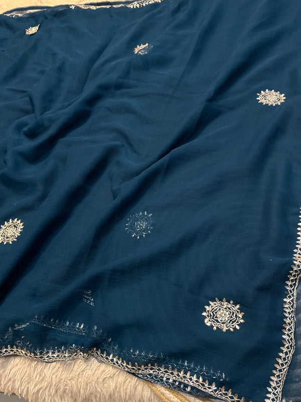 Luxury Georgette Chiffon Saree with Soft Flow & Elegant Drape