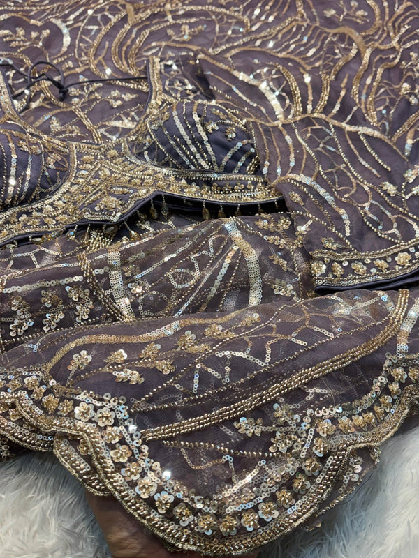 Elegant Net Saree with Ready-Made Blouse – Designer Party Wear Net Saree for Women