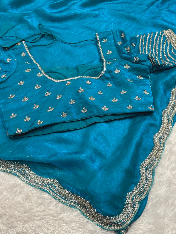 Elegant Frendy Silk Saree with Rich Pallu & Designer Blouse