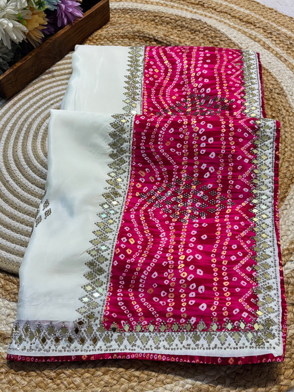 Elegant White Silk Saree – Timeless Grace & Sophisticated Look