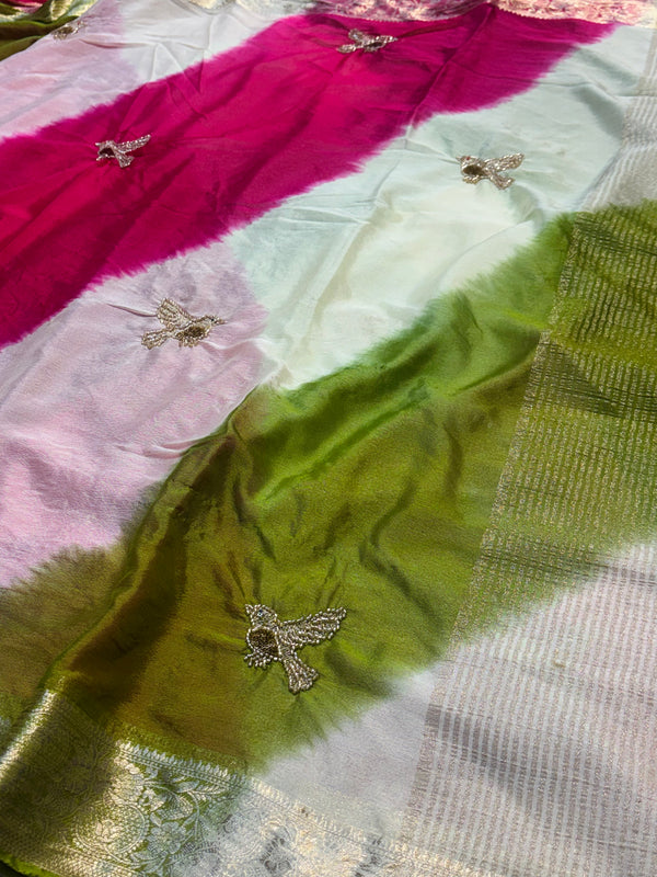 Elegant Chinon Saree with Graceful Drape