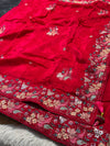Premium H.O. Silk Saree with Elegant Handwork