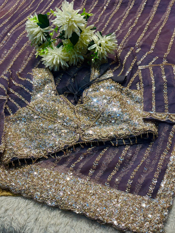 Elegant Net Saree Ready Made Blouse with Designer Finish