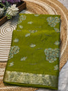 Premium Chinon Saree with Elegant Designer Work & Matching Blouse