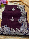 Elegant H.O. Silk Saree with Delicate Thread Work
