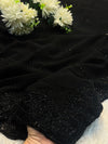 Elegant Black Georgette Saree with Designer Blouse – Party Wear Collection