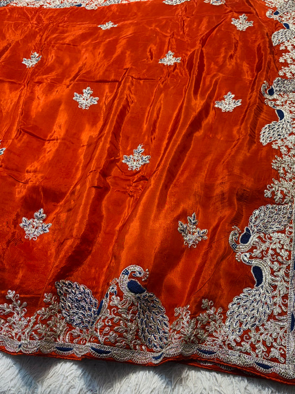 Elegant H.O. Silk Saree with Delicate Thread Work