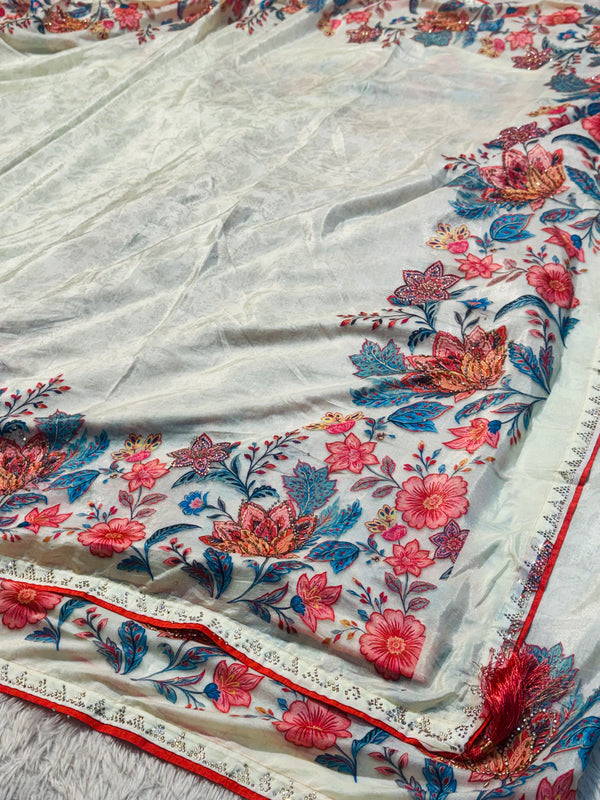 Elegant Crab Silk Saree with Rich Texture Finish