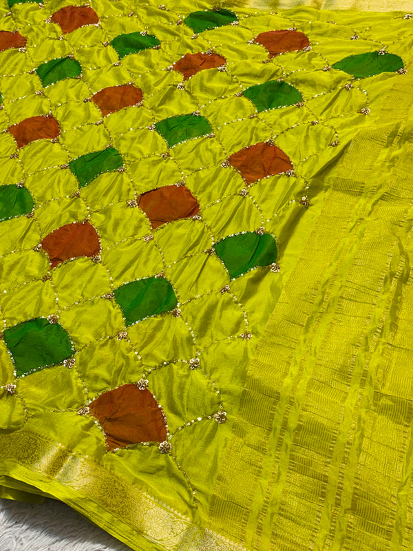 Elegant Chinon Saree