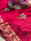 Elegant Chinon Saree with Designer Blouse – Lightweight & Party Wear