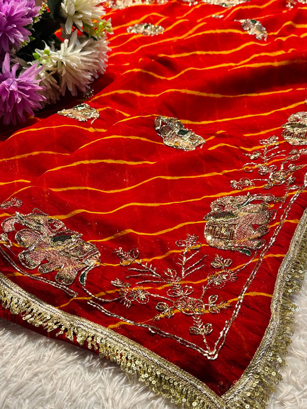 Elegant Chiffon Saree with Graceful Fall