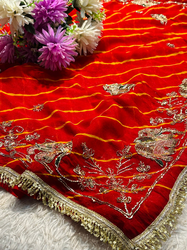 Elegant Chiffon Saree with Graceful Fall