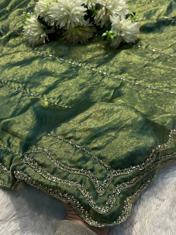 Frendy Silk Saree with Ready-Made Blouse – Elegant Party Wear Designer Saree