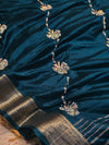 Premium Chinon Silk Saree with Elegant Design & Matching Blouse Piece