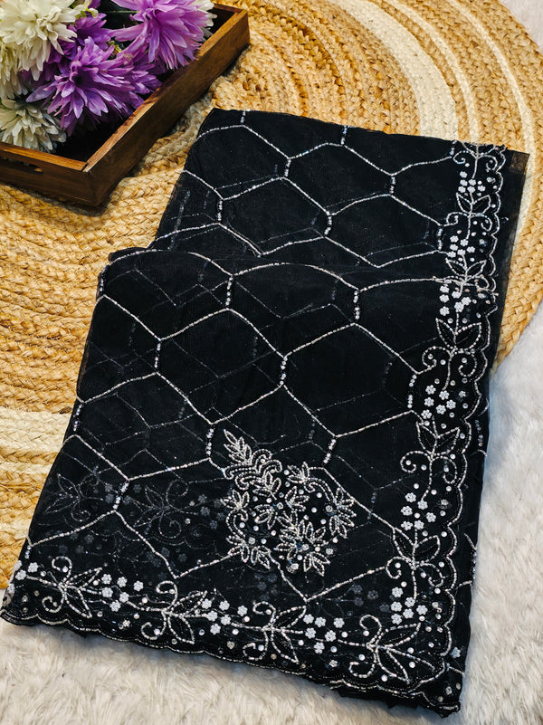 Elegant Net Saree with Designer Blouse – Party Wear & Festive Collection