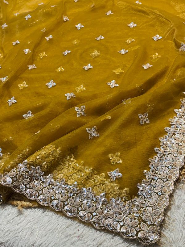 Elegant Net Saree with Ready-Made Blouse