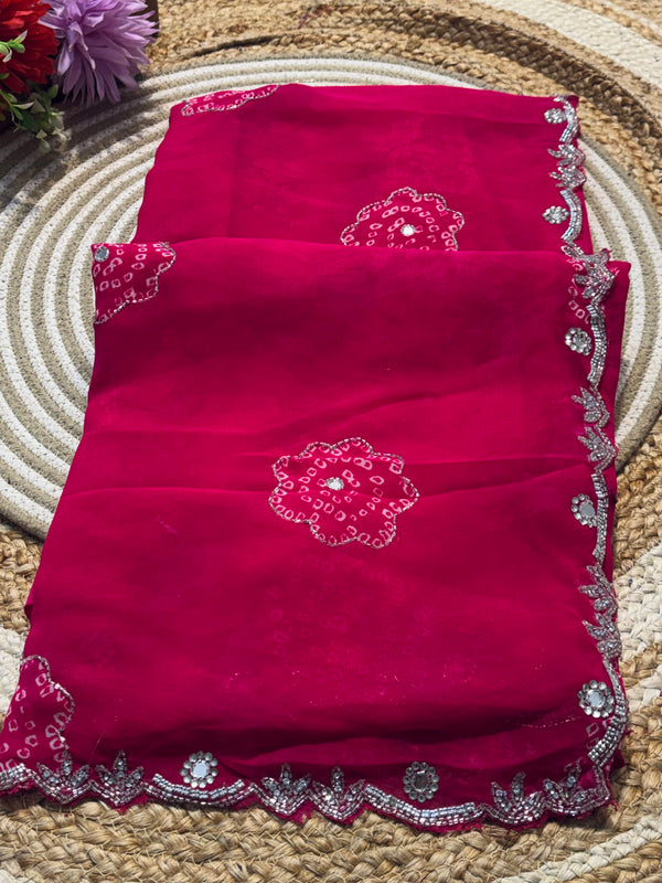 Elegant Georgette Chiffon Saree