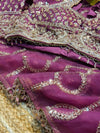 Elegant Net Saree with Ready-Made Blouse – Party Wear Glam Look