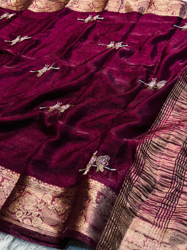 Elegant Chiffon Saree with Designer Work – Lightweight & Party Wear Collection