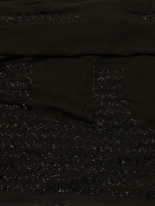 Classic Black Georgette Saree with Elegant Blouse – Party Wear
