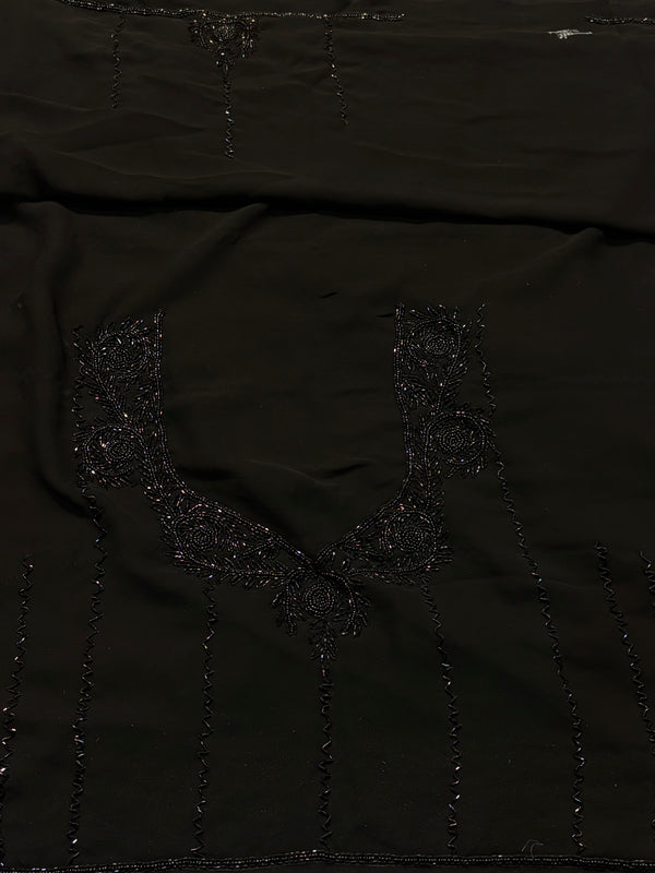 Elegant Black Georgette Saree with Designer Blouse – Party Wear Collection