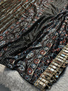 Premium Ajrakh Modal Silk Saree with Traditional Handblock Print