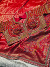 Premium Dola Silk Saree with Ready-Made Blouse & Unstitched Blouse Piece – Wedding & Festive Wear