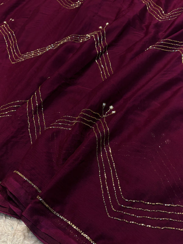 Elegant Soft Chiffon Saree with Flowy Drape
