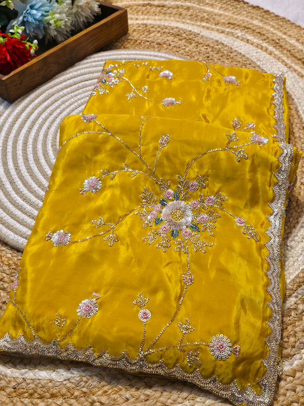 Elegant Satin Silk Saree with Rich Shine & Designer Look