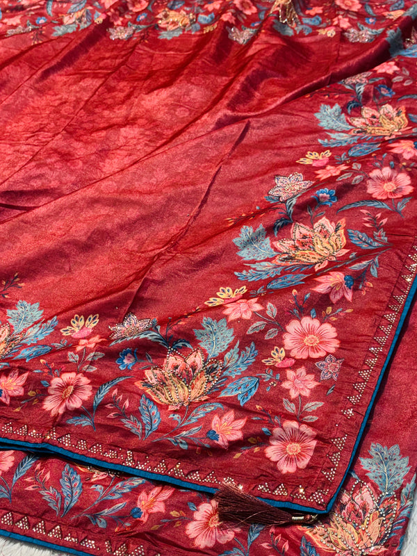 Elegant Crab Silk Saree with Rich Texture Finish