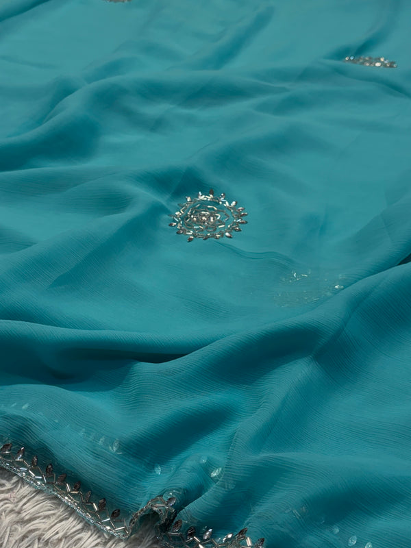 Luxury Georgette Chiffon Saree with Soft Flow & Elegant Drape