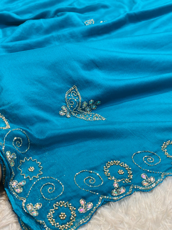 Premium Soft Chiffon Saree withBlouse – Lightweight Party Wear Collection
