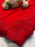 Royal Red Embroidered Georgette Saree with Designer Blouse Piece