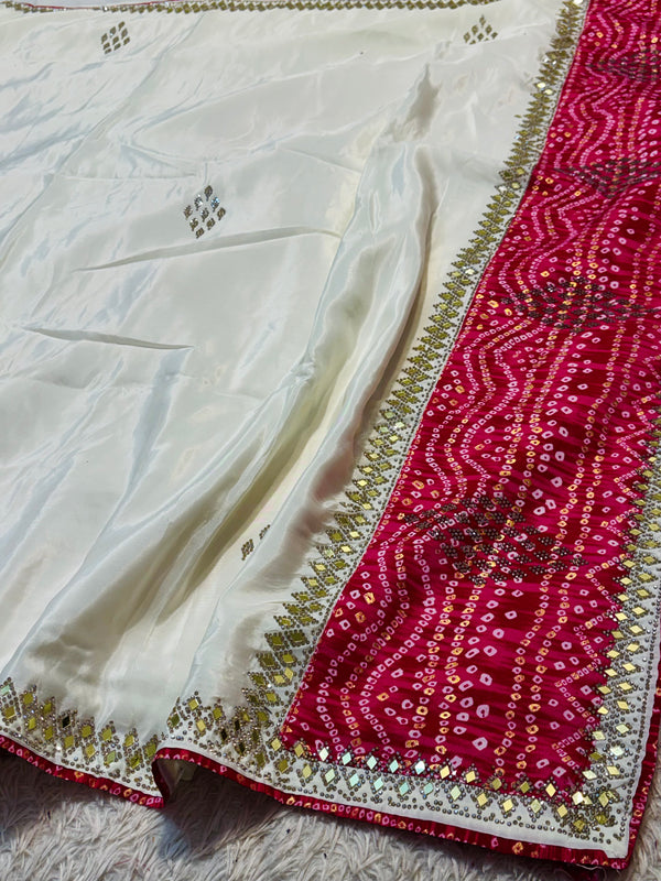 Elegant White Silk Saree – Timeless Grace & Sophisticated Look