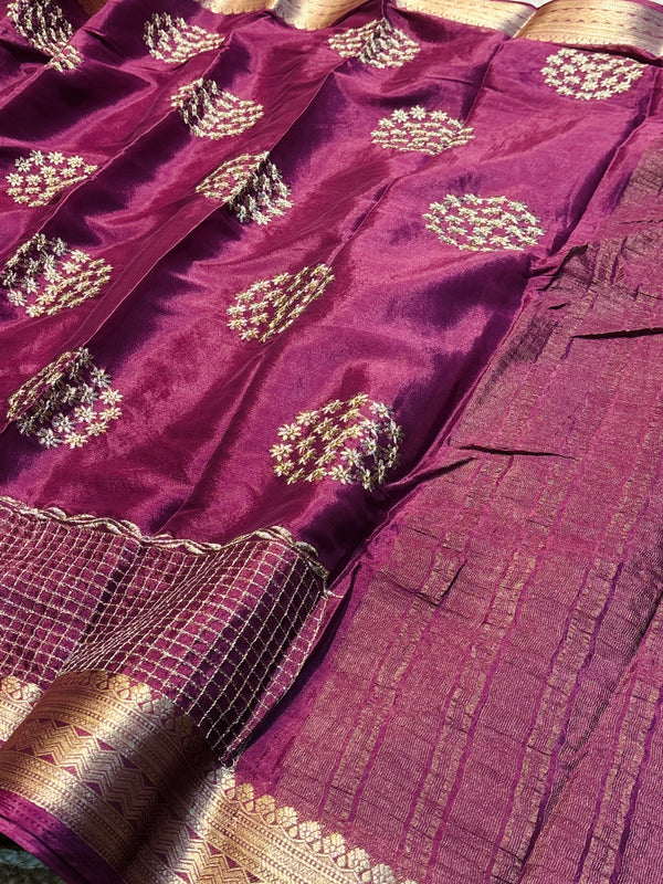 Designer Embroidered Saree with Elegant Border & Rich Pallu