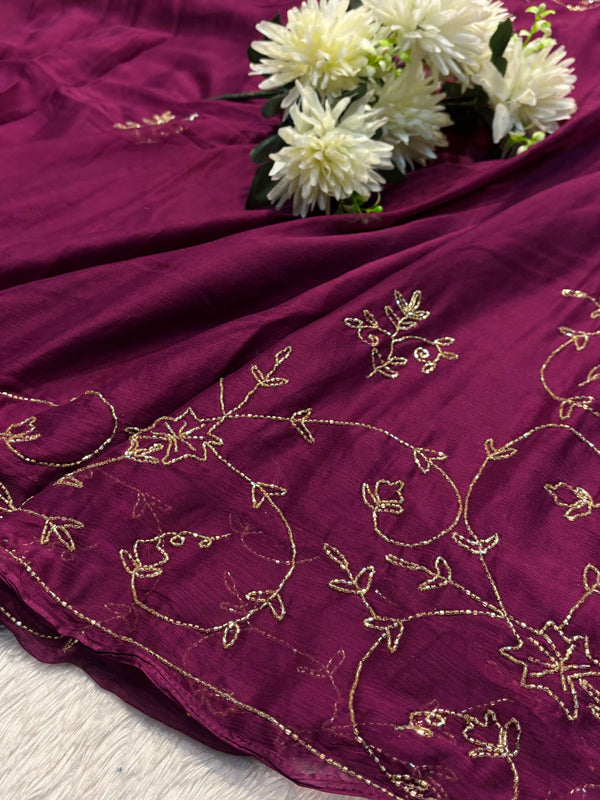 Designer Chiffon Saree – Soft, Flowing & Elegant Ethnic Wear