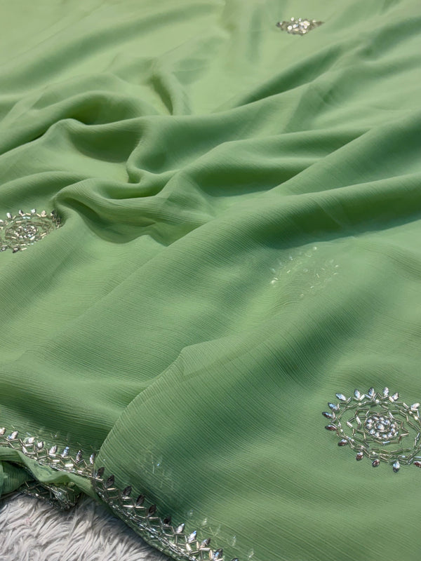 Luxury Georgette Chiffon Saree with Soft Flow & Elegant Drape