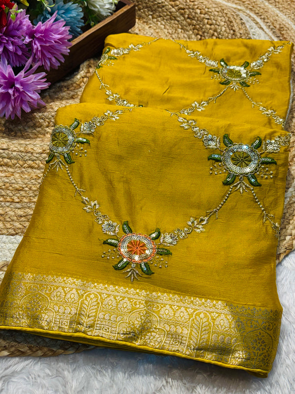 Elegant Semi Chiffon Saree with Lightweight Flow & Graceful Fall