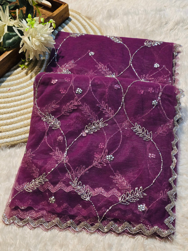 Designer Net Saree with Blouse Piece – Elegant Party & Wedding Wear