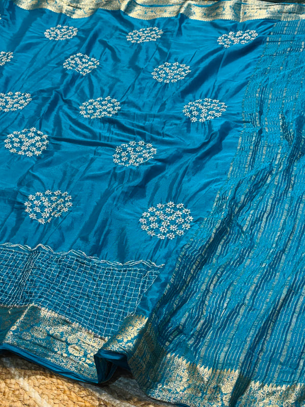 Designer Embroidered Saree with Elegant Border & Rich Pallu