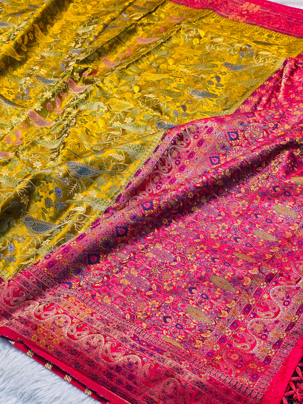 Affordable Silk Saree with Beautiful Border & Blouse Piece