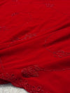 Elegant Red Embroidered Net Saree with Designer Border