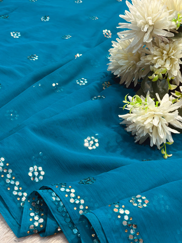 Elegant Chiffon Saree with Lightweight Flowy Fabric